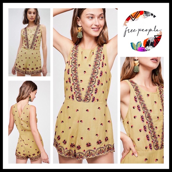 Free People Pants - FREE PEOPLE BOHO ROMPER SLEEVELESS PLAYSUIT A2C